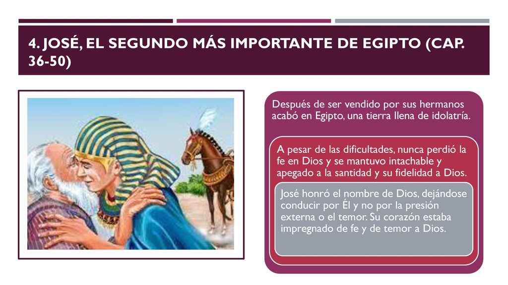 4. José, el segundo más importante de Egipto (Cap )