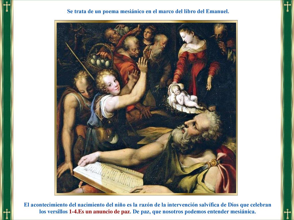 Se trata de un poema mesiánico en el marco del libro del Emanuel.