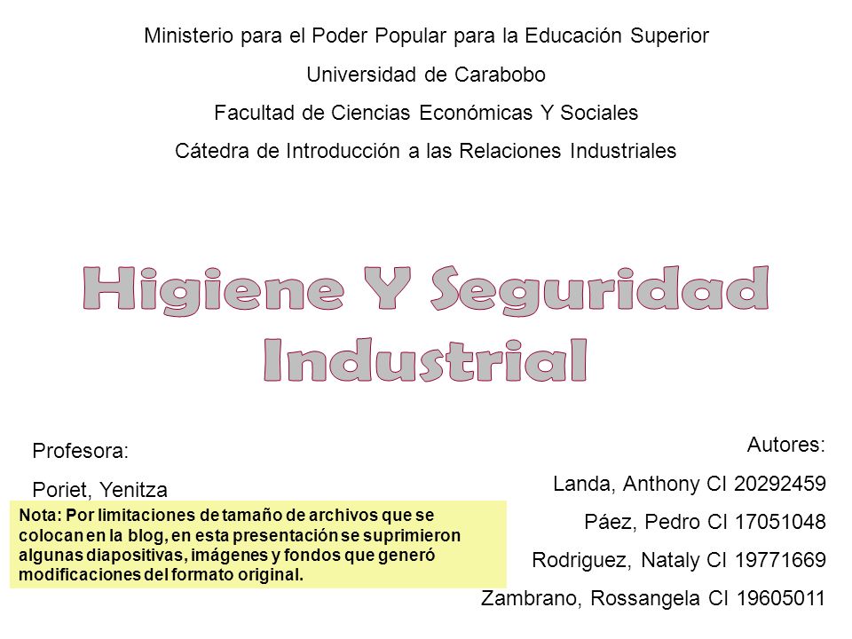 Higiene Y Seguridad Industrial