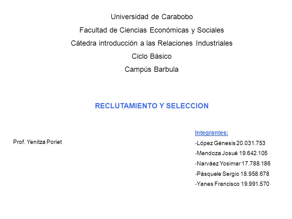 RECLUTAMIENTO Y SELECCION