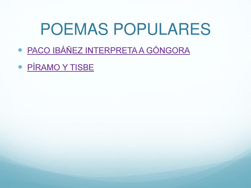 POEMAS POPULARES PACO IBÁÑEZ INTERPRETA A GÓNGORA PÍRAMO Y TISBE