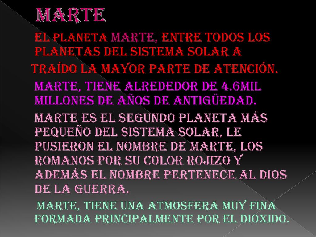 MARTE EL planeta MARTE, entre todos los planetas del sistema solar a
