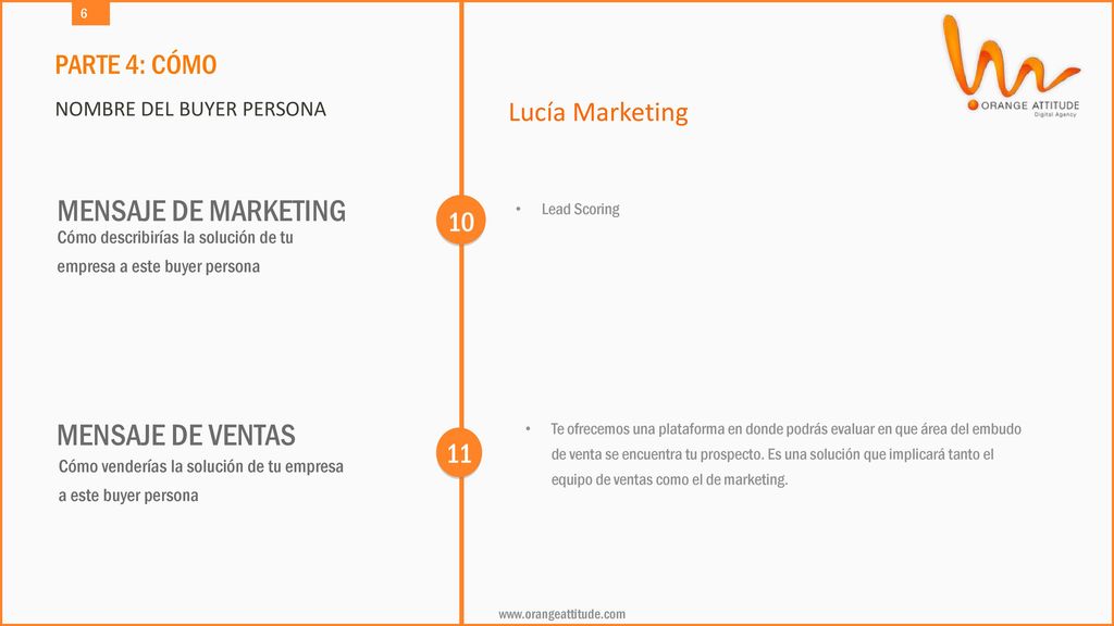 MENSAJE DE MARKETING MENSAJE DE VENTAS PARTE 4: CÓMO Lucía Marketing
