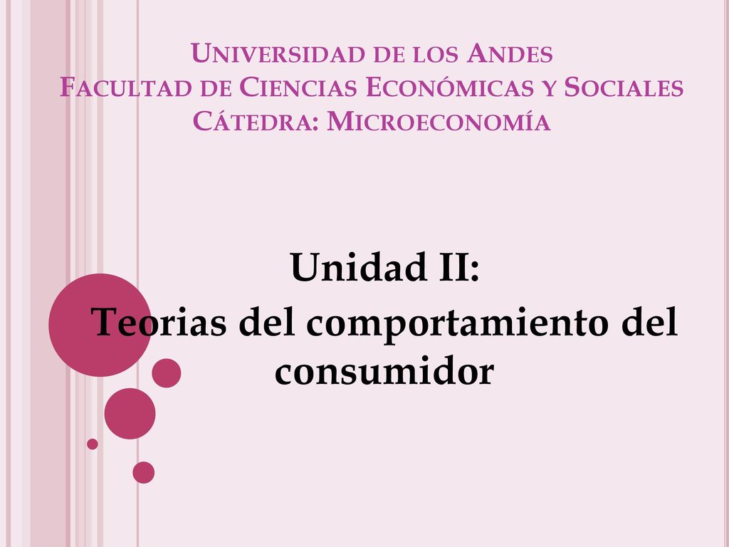 Unidad II: Teorias del comportamiento del consumidor