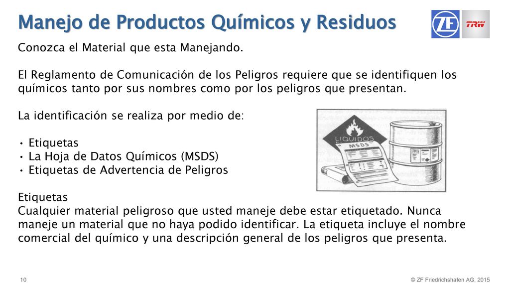 Manejo de Productos Químicos y Residuos