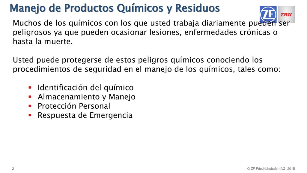 Manejo de Productos Químicos y Residuos