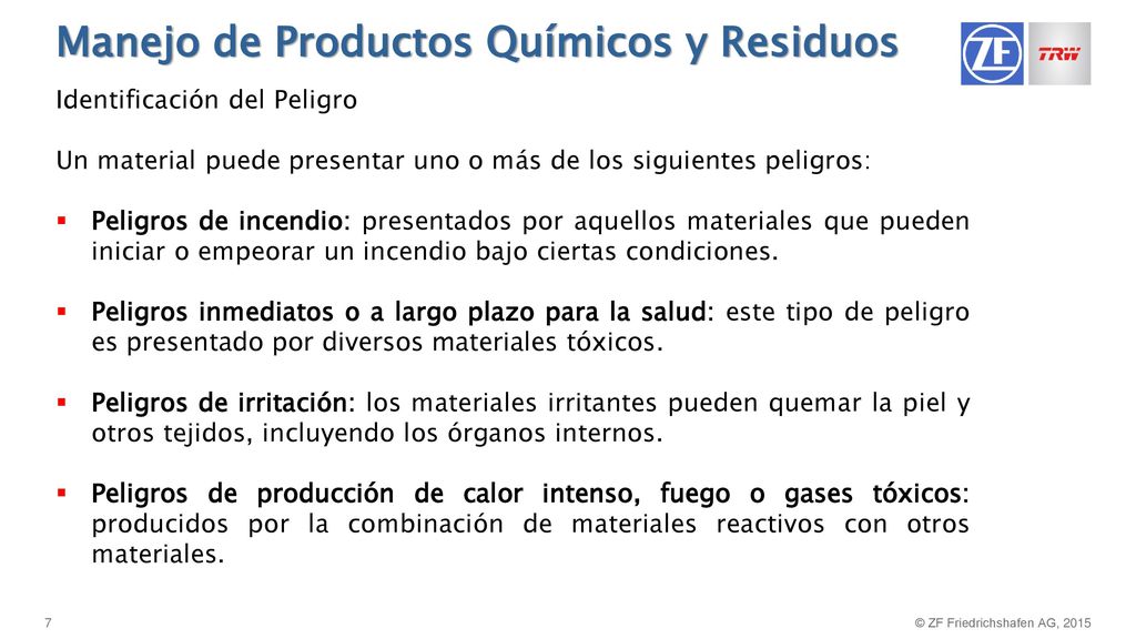Manejo de Productos Químicos y Residuos