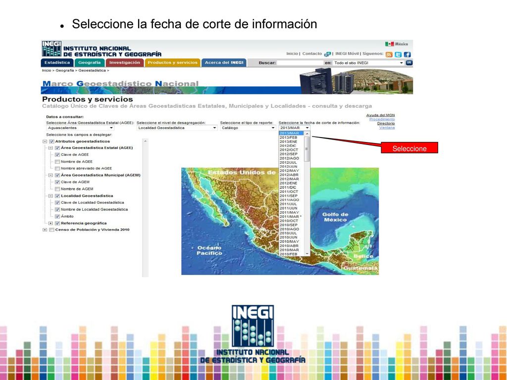 Seleccione la fecha de corte de información