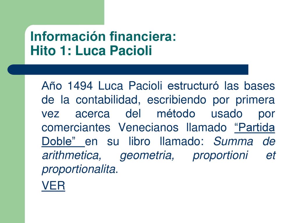 Información financiera: Hito 1: Luca Pacioli