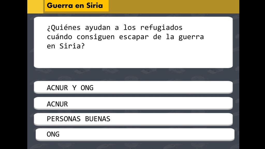Guerra en Siria ¿Quiénes ayudan a los refugiados cuándo consiguen escapar de la guerra en Siria ACNUR Y ONG.