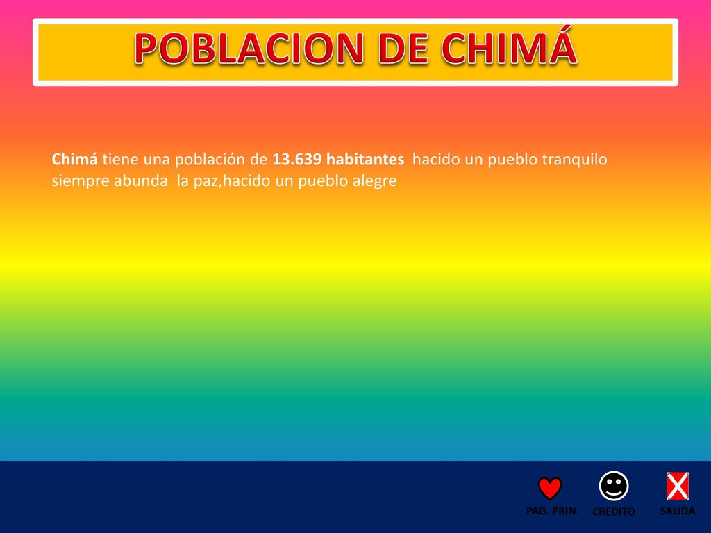 POBLACION DE CHIMÁ Chimá tiene una población de habitantes hacido un pueblo tranquilo siempre abunda la paz,hacido un pueblo alegre.
