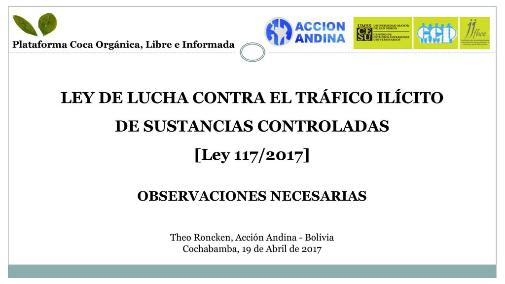 LEY DE LUCHA CONTRA EL TRÁFICO ILÍCITO DE SUSTANCIAS CONTROLADAS