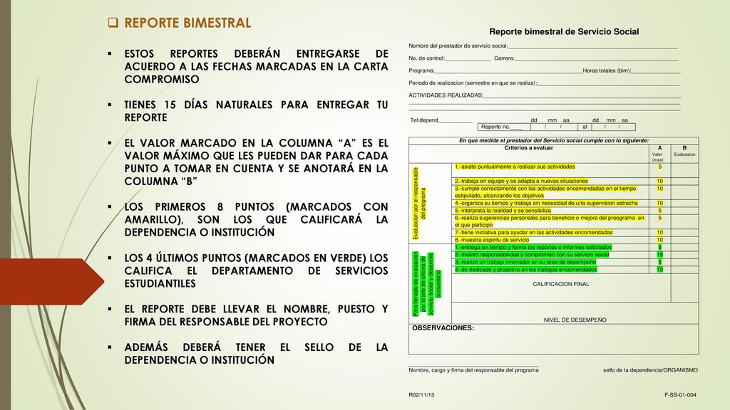 REPORTE BIMESTRAL ESTOS REPORTES DEBERÁN ENTREGARSE DE ACUERDO A LAS FECHAS MARCADAS EN LA CARTA COMPROMISO.