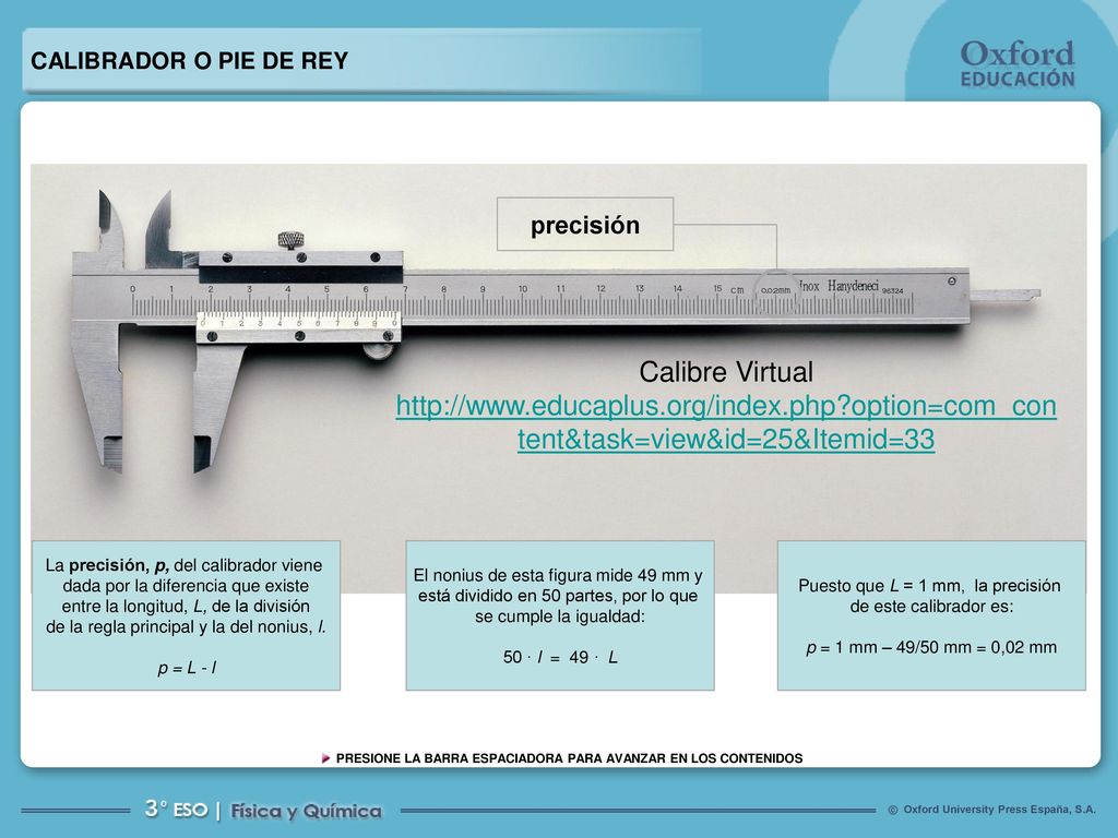 CALIBRADOR O PIE DE REY precisión. Calibre Virtual   option=com_content&task=view&id=25&Itemid=33.