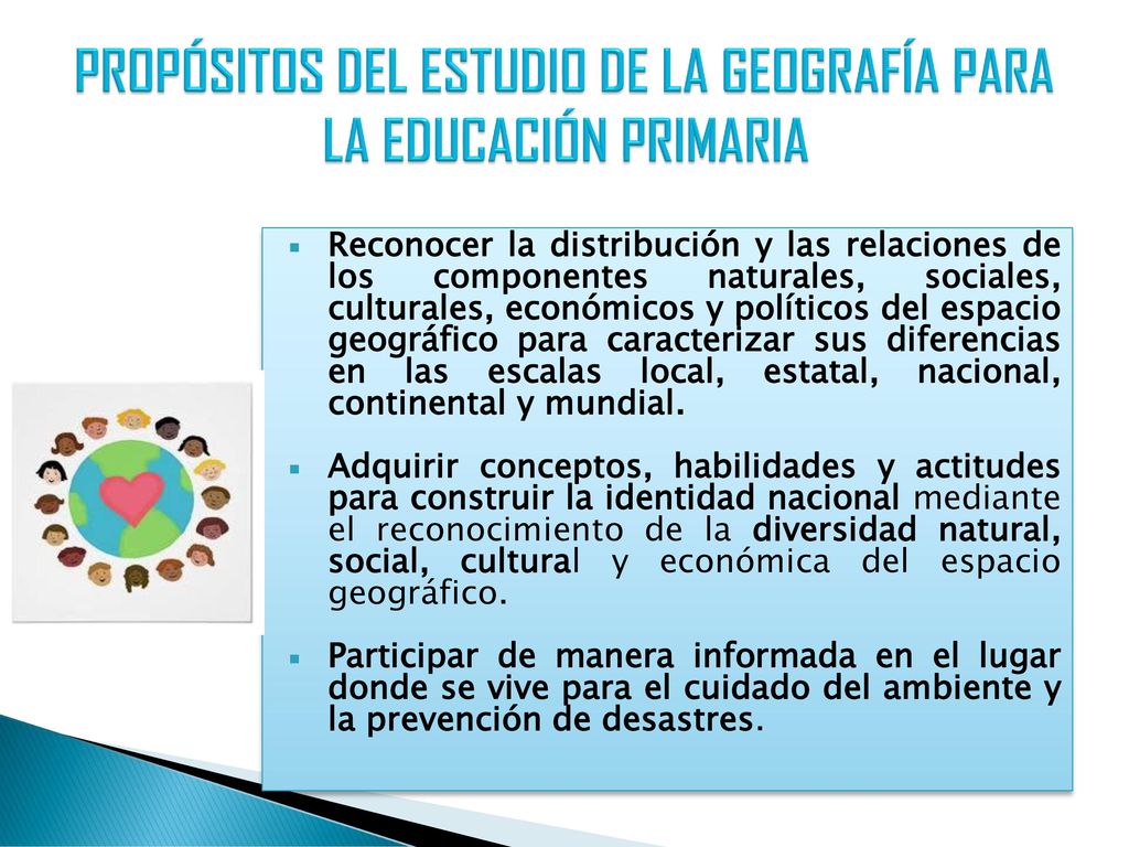 PROPÓSITOS DEL ESTUDIO DE LA GEOGRAFÍA PARA LA EDUCACIÓN PRIMARIA