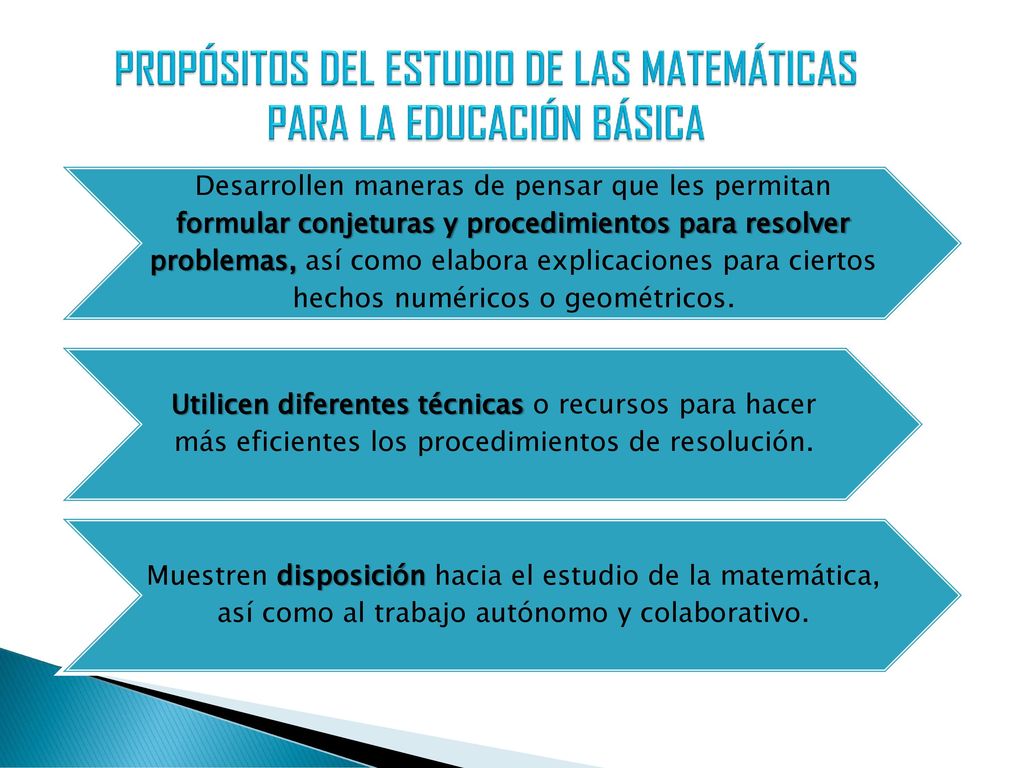 PROPÓSITOS DEL ESTUDIO DE LAS MATEMÁTICAS PARA LA EDUCACIÓN BÁSICA