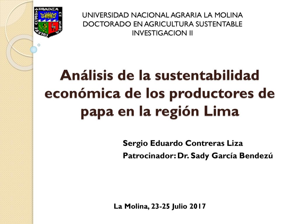 Sergio Eduardo Contreras Liza Patrocinador: Dr. Sady García Bendezú