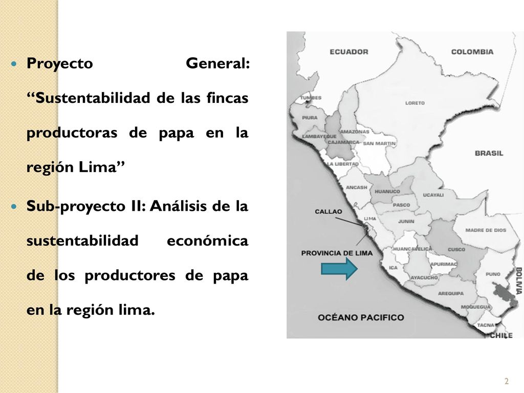Proyecto General: Sustentabilidad de las fincas productoras de papa en la región Lima