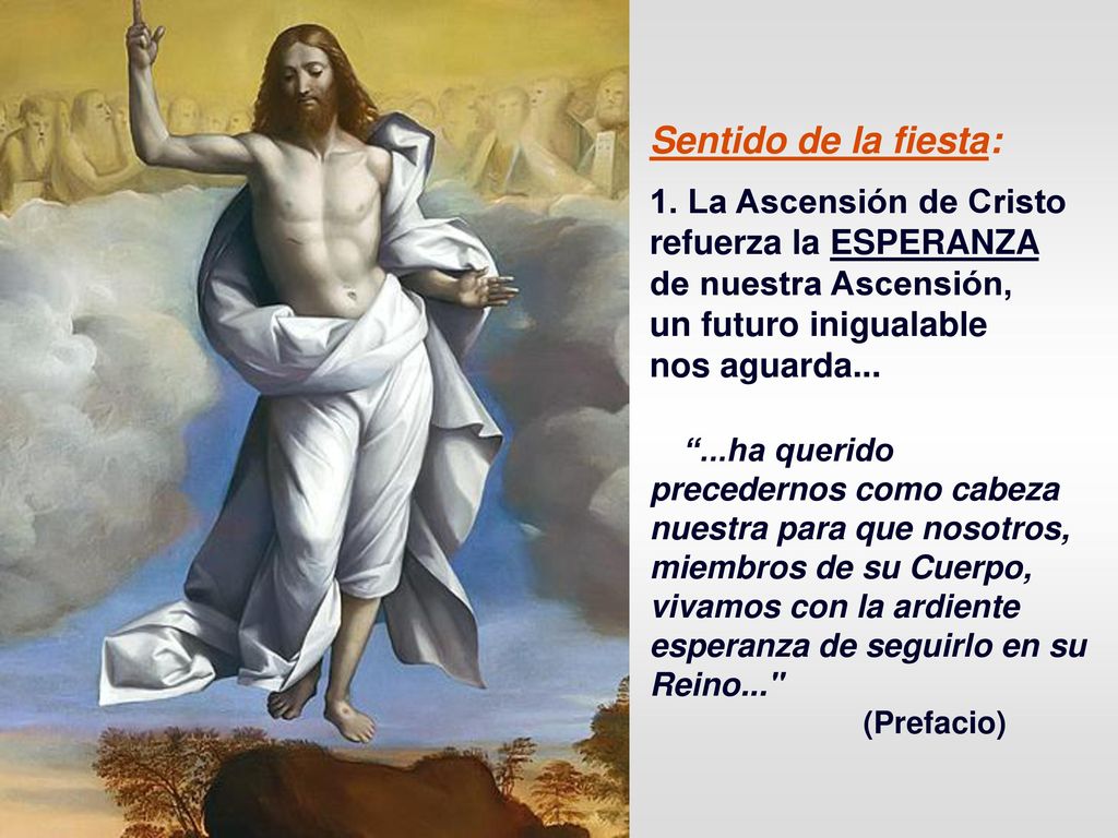 Sentido de la fiesta: 1. La Ascensión de Cristo refuerza la ESPERANZA