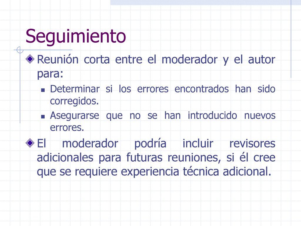 Seguimiento Reunión corta entre el moderador y el autor para: