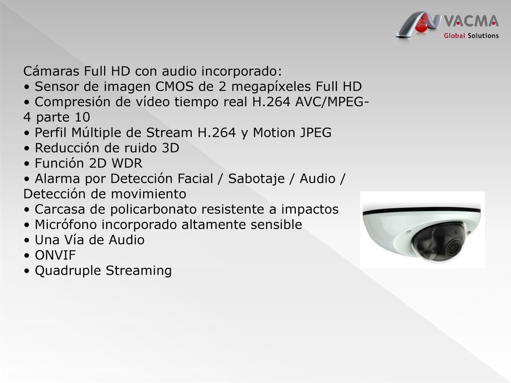 Cámaras Full HD con audio incorporado: