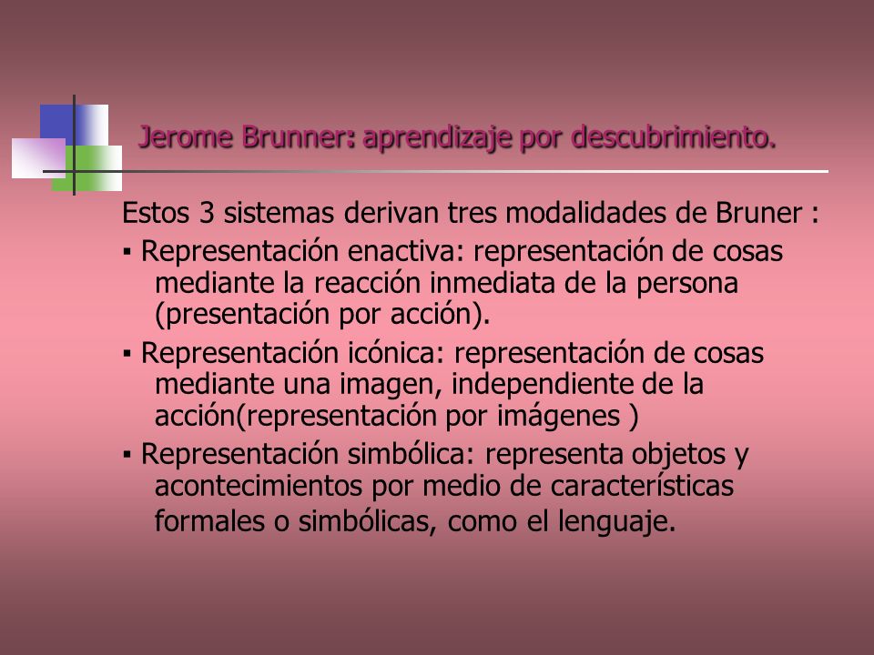 Jerome Brunner: aprendizaje por descubrimiento.