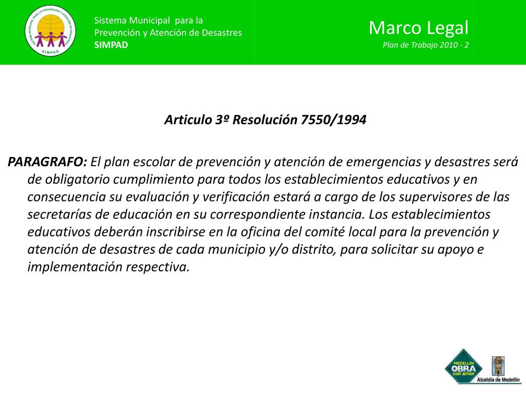Articulo 3º Resolución 7550/1994
