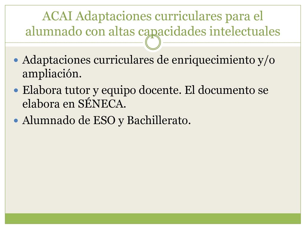 ACAI Adaptaciones curriculares para el alumnado con altas capacidades intelectuales
