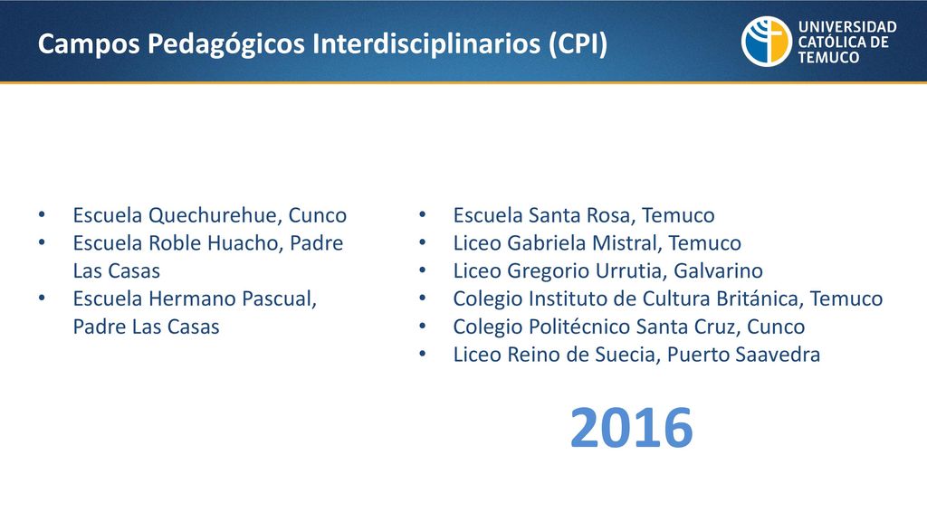 2016 Campos Pedagógicos Interdisciplinarios (CPI)