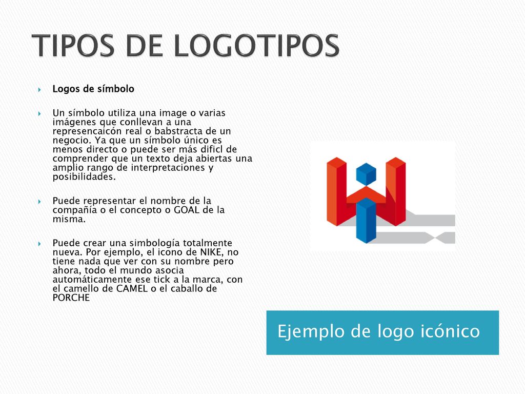 TIPOS DE LOGOTIPOS Ejemplo de logo icónico Logos de símbolo