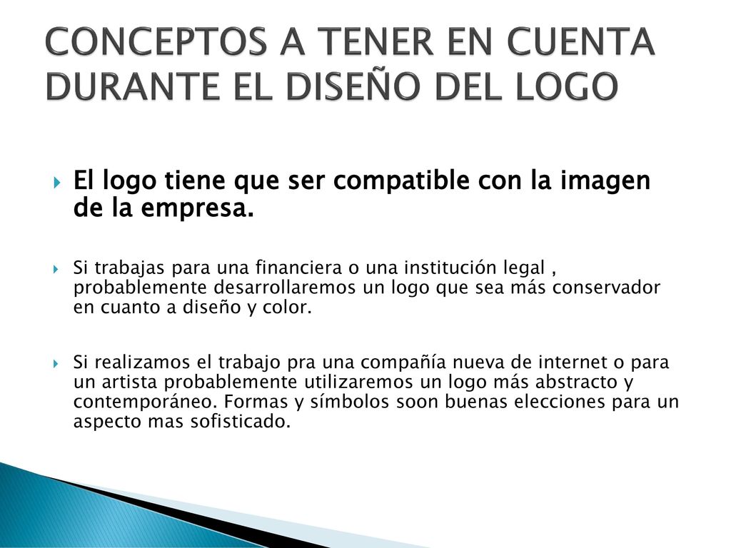 CONCEPTOS A TENER EN CUENTA DURANTE EL DISEÑO DEL LOGO