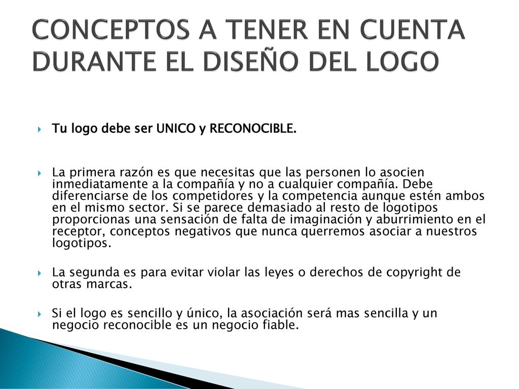 CONCEPTOS A TENER EN CUENTA DURANTE EL DISEÑO DEL LOGO