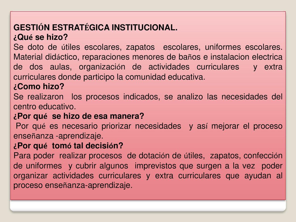 GESTIÓN ESTRATÉGICA INSTITUCIONAL.