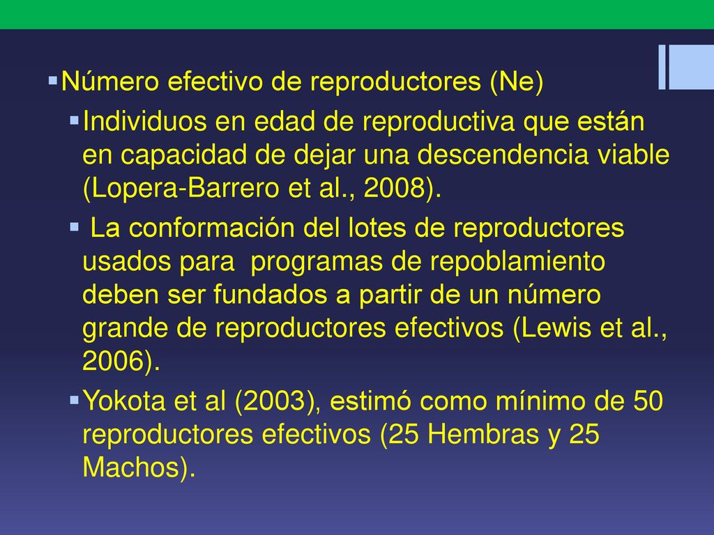 Número efectivo de reproductores (Ne)