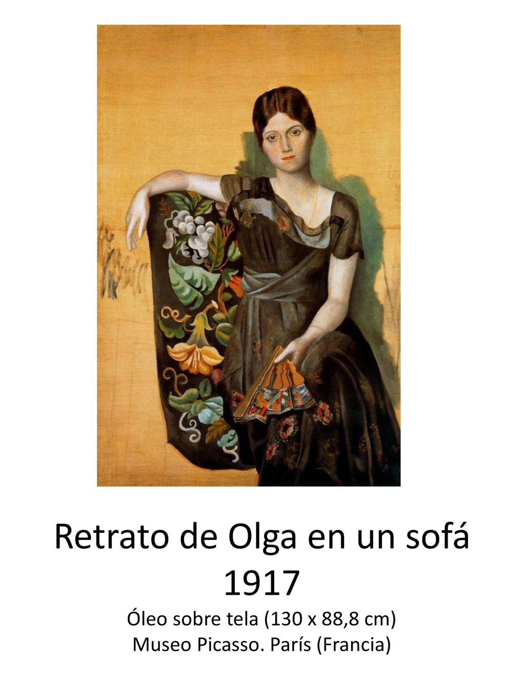 Retrato de Olga en un sofá 1917 Óleo sobre tela (130 x 88,8 cm) Museo Picasso. París (Francia)