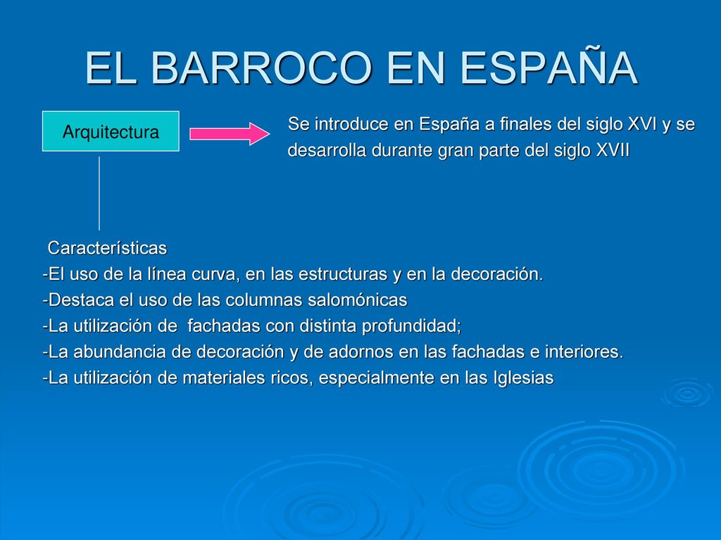 EL BARROCO EN ESPAÑA Se introduce en España a finales del siglo XVI y se. desarrolla durante gran parte del siglo XVII.