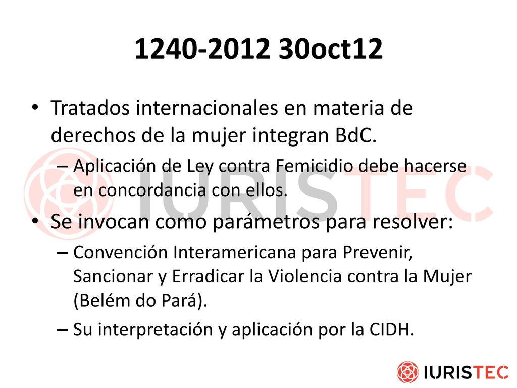 oct12 Tratados internacionales en materia de derechos de la mujer integran BdC.