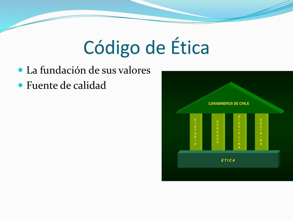 Código de Ética La fundación de sus valores Fuente de calidad