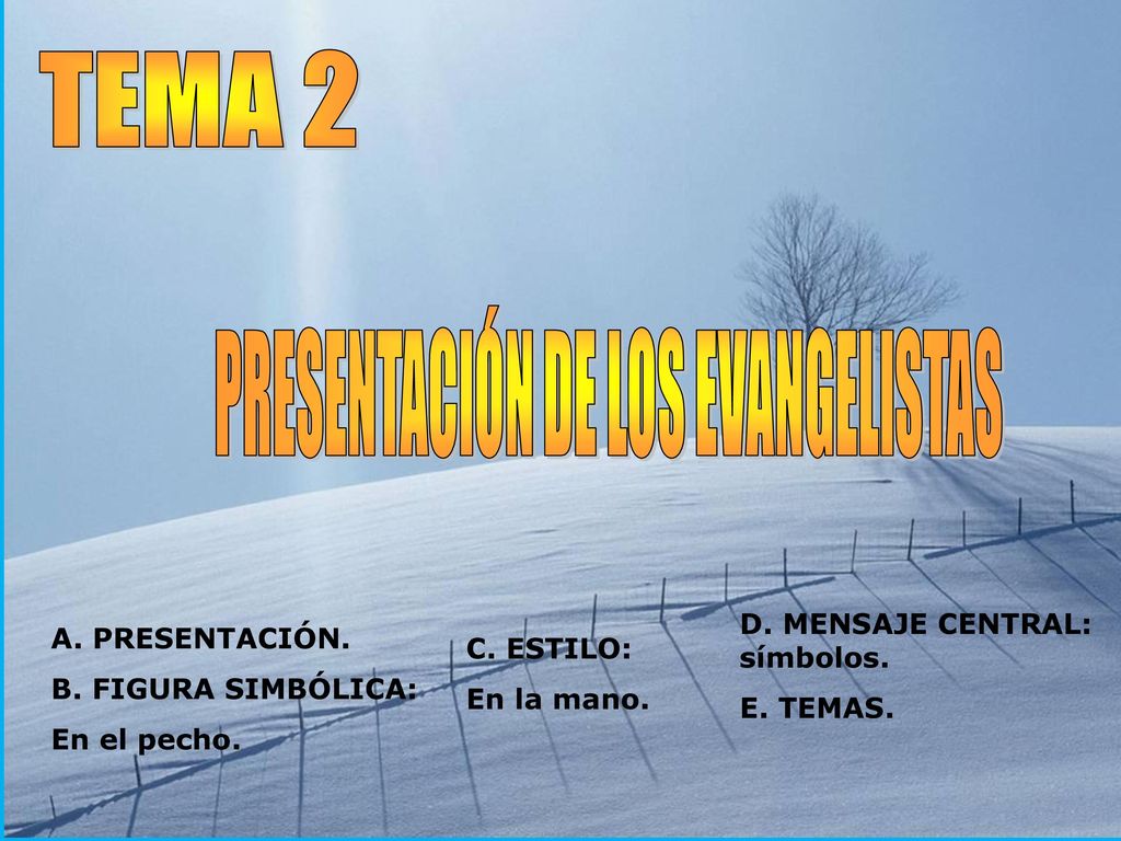 PRESENTACIÓN DE LOS EVANGELISTAS