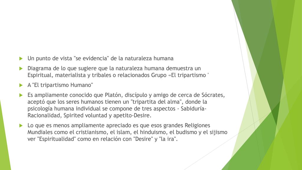 Un punto de vista se evidencia de la naturaleza humana