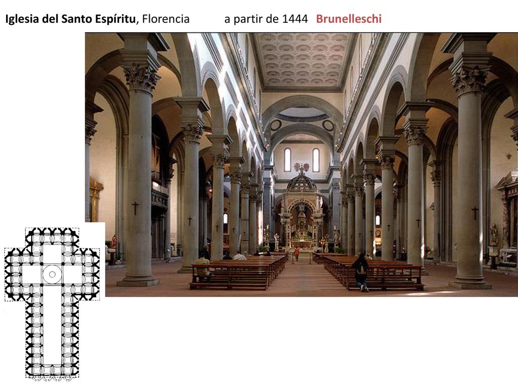 Iglesia del Santo Espíritu, Florencia a partir de 1444 Brunelleschi