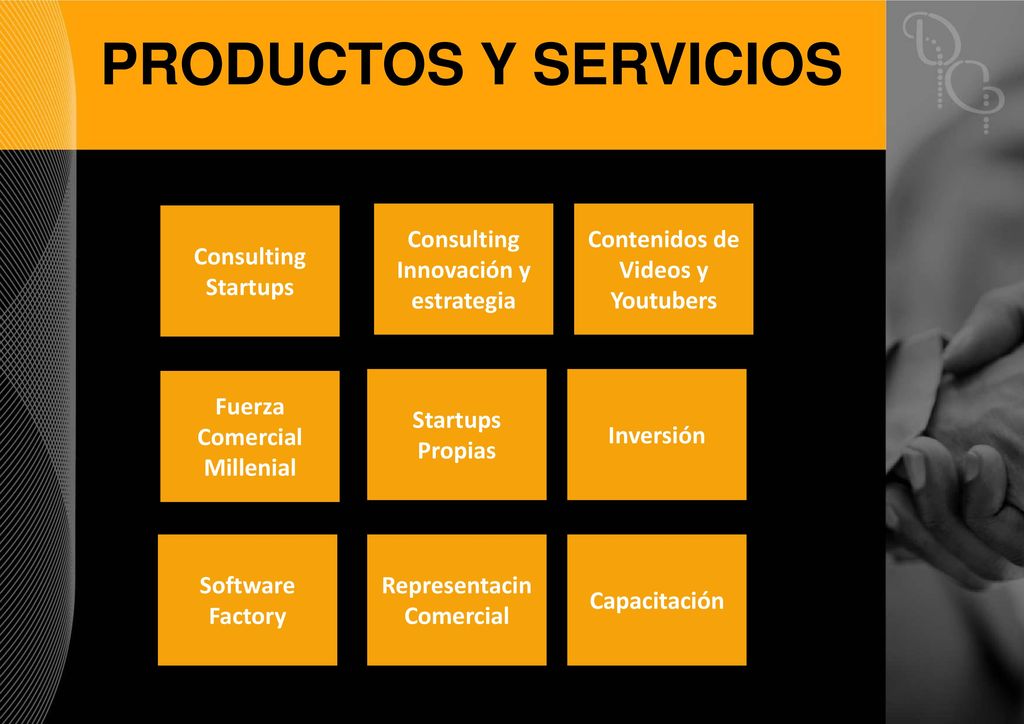 PRODUCTOS Y SERVICIOS Consulting Startups