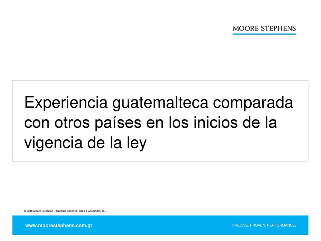 Experiencia guatemalteca comparada con otros países en los inicios de la vigencia de la ley