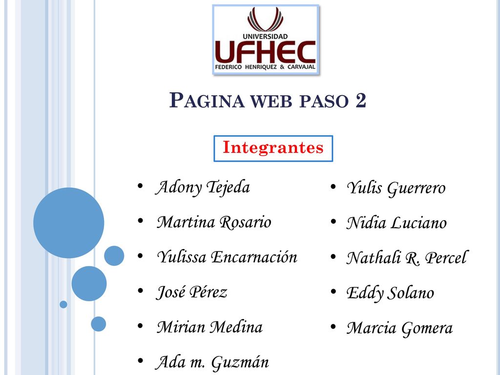 Pagina web paso 2 Adony Tejeda Yulis Guerrero Martina Rosario