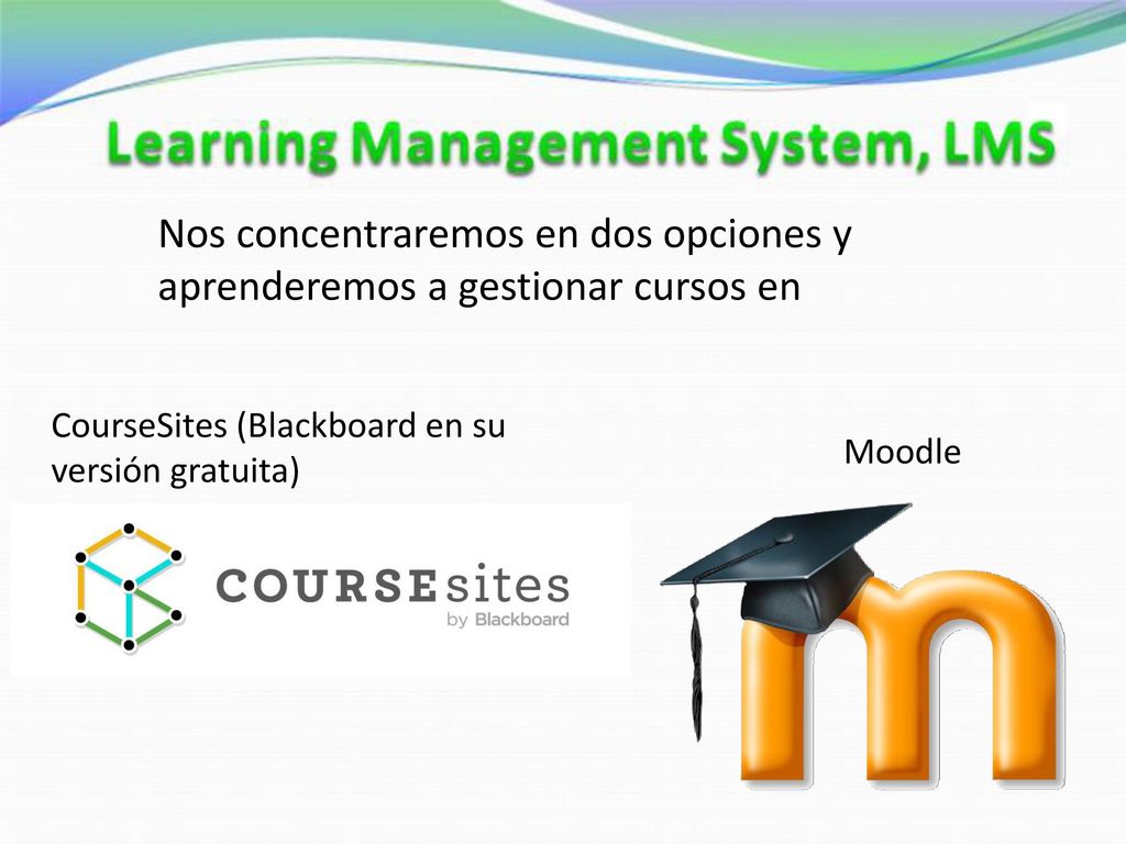 Nos concentraremos en dos opciones y aprenderemos a gestionar cursos en