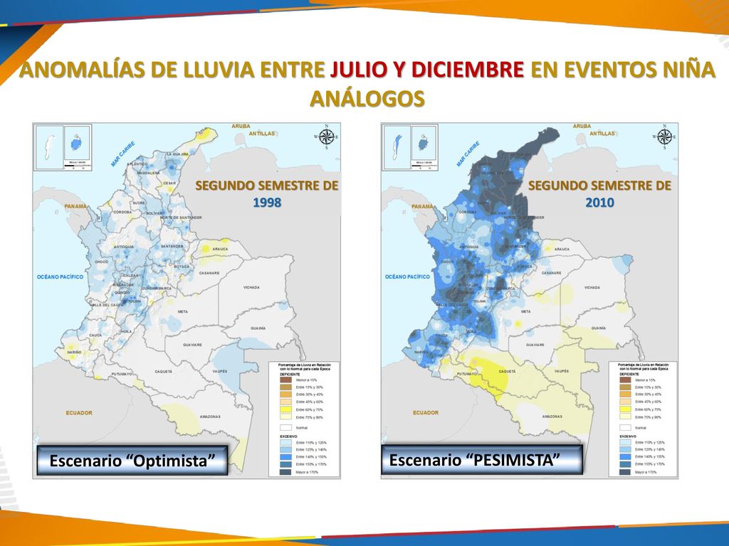 ANOMALÍAS DE LLUVIA ENTRE JULIO Y DICIEMBRE EN EVENTOS NIÑA ANÁLOGOS