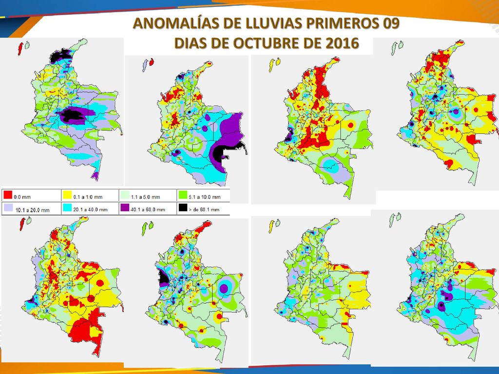 ANOMALÍAS DE LLUVIAS PRIMEROS 09 DIAS DE OCTUBRE DE 2016