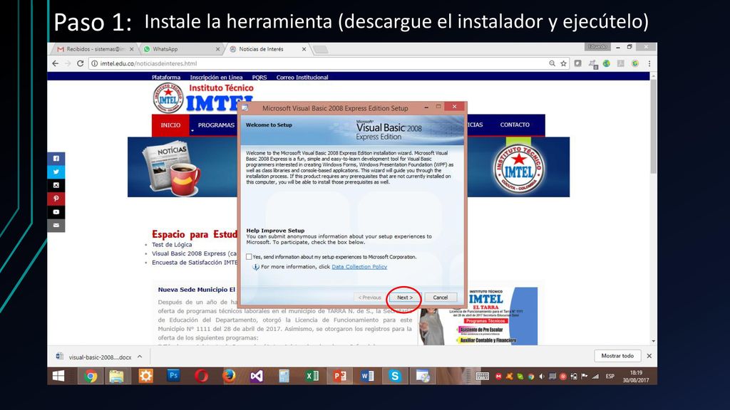 Paso 1: Instale la herramienta (descargue el instalador y ejecútelo)