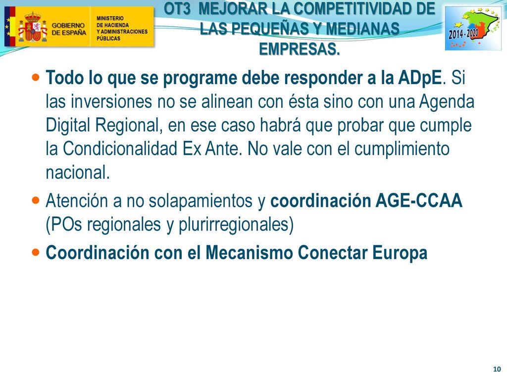 OT3 MEJORAR LA COMPETITIVIDAD DE LAS PEQUEÑAS Y MEDIANAS EMPRESAS.