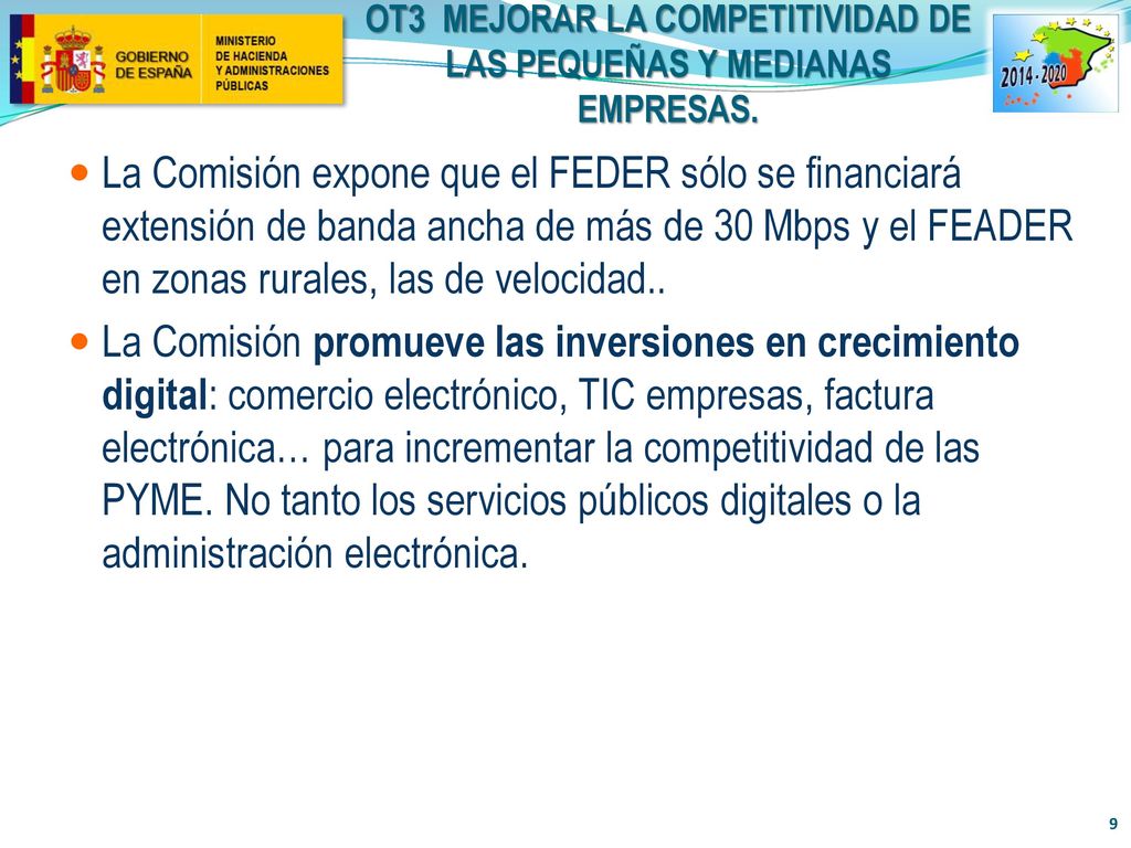 OT3 MEJORAR LA COMPETITIVIDAD DE LAS PEQUEÑAS Y MEDIANAS EMPRESAS.